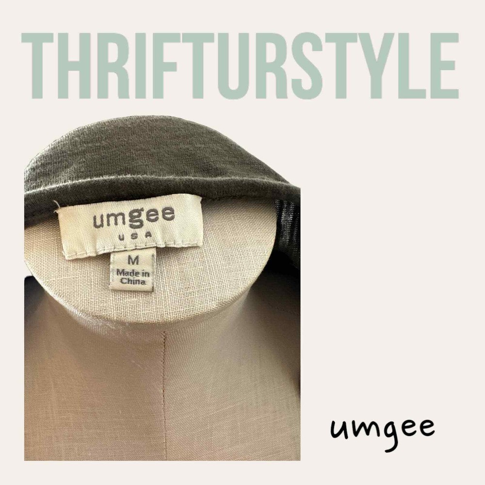 Umgee Tunic Top Olive Green Long Sleeve Fringed Hem Detail Casual Comfy - Picture 5 of 6